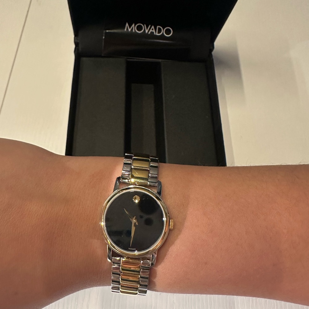 Movado Women’s Classic Museum Black Dial Quartz Two Tone Watch